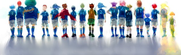 Anime picture 2250x693 with inazuma eleven kiyama hiroto kazemaru ichirouta fubuki shirou sakuma jirou endou mamoru kidou yuuto gouenji shuuya fudou akio midorikawa ryuuji tsunami jousuke utsunomiya toramaru tachimukai yuuki someoka ryuugo tobitaka seiya kabeyama heigorou hijikata raiden kogure yuuya kurimatsu teppei haiko (kusub)