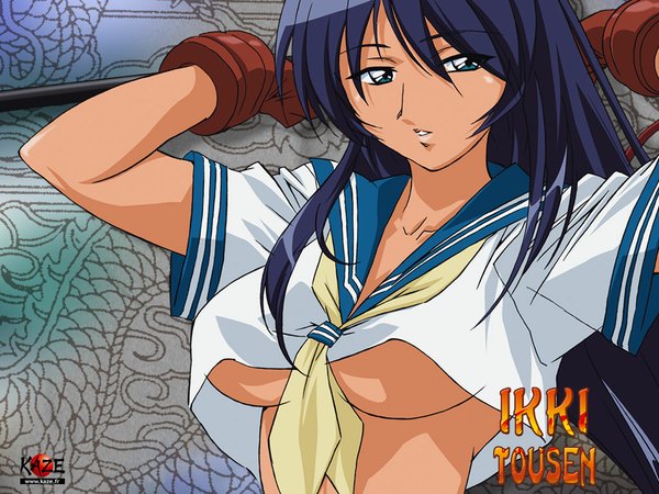 Anime picture 1024x768 with ikkitousen kanu unchou light erotic tagme