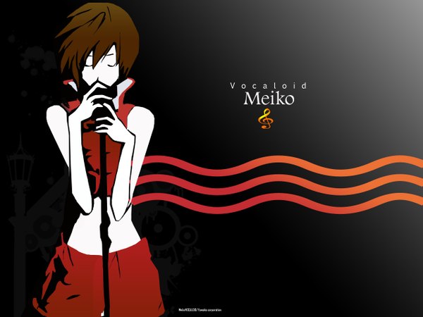 Anime picture 1280x960 with vocaloid meiko black background girl tagme