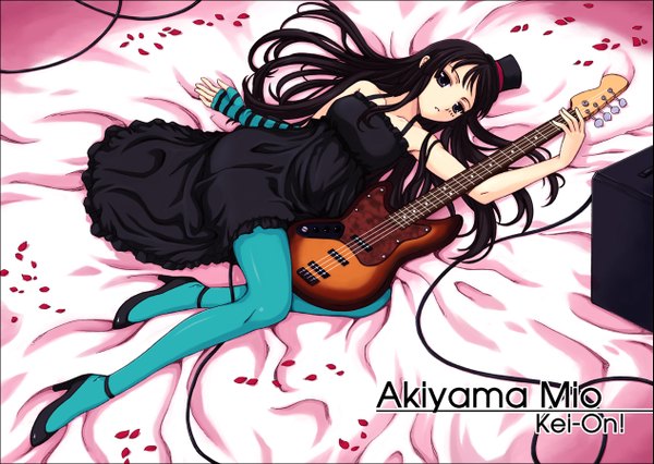 Anime picture 1265x900 with k-on! kyoto animation akiyama mio guitar tagme