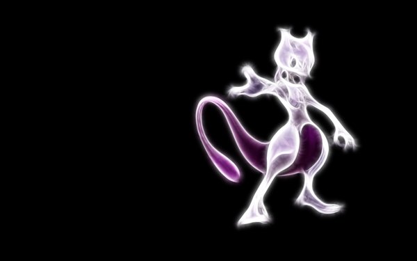 Anime picture 1920x1200 with pokemon nintendo mewtwo highres wide image tail black background dark background gen 1 pokemon animal pokemon (creature)