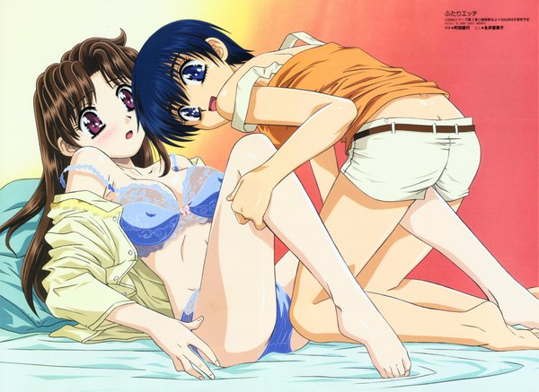 Anime picture 2059x1500 with futari ecchi onoda yura highres light erotic underwear