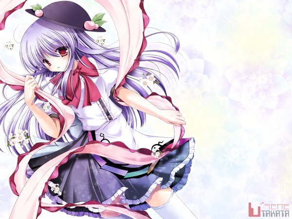 Anime picture 1600x1200 with touhou hinanawi tenshi white background girl tagme