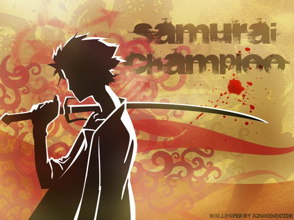 Anime picture 1600x1200 with samurai champloo mugen (samurai champloo) weapon over shoulder boy weapon sword katana