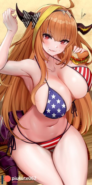 Anime picture 1000x2000 with virtual youtuber hololive kiryuu coco piukute062 single long hair tall image looking at viewer blush fringe breasts open mouth light erotic smile hair between eyes red eyes sitting holding signed payot