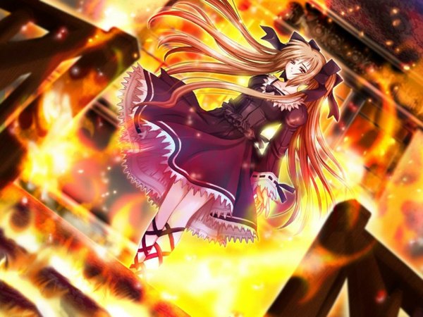 Anime picture 1600x1200 with highres gothic fire tagme