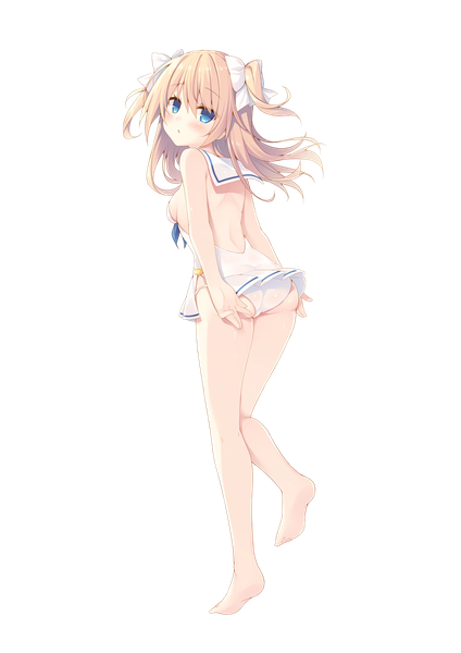 Anime picture 2048x2896 with original emori miku project emori el miko (royal milk) single long hair tall image looking at viewer blush fringe highres breasts open mouth blue eyes light erotic blonde hair hair between eyes twintails full body ass