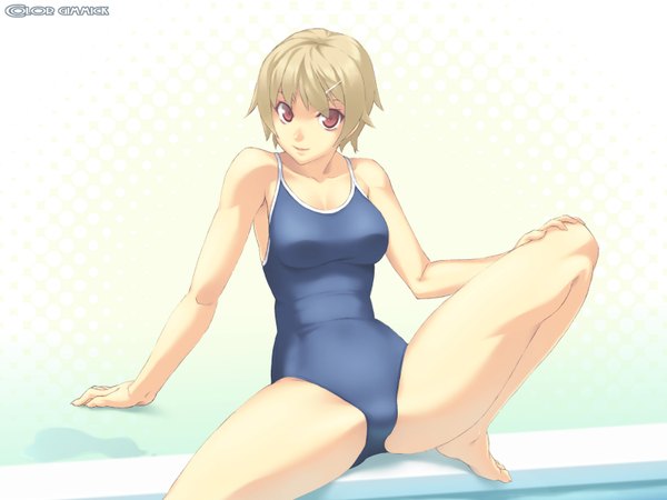 Anime picture 1600x1200 with original highres light erotic swimsuit one-piece swimsuit school swimsuit
