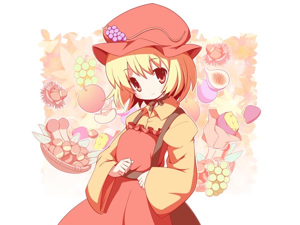 Anime picture 1600x1200 with touhou aki minoriko machily girl sweet potato