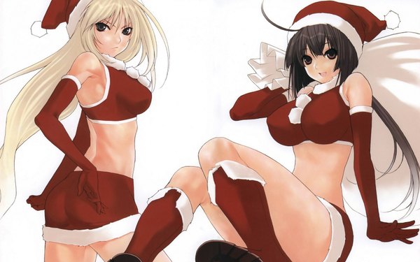 Anime picture 1680x1050 with sekirei light erotic wide image christmas girl