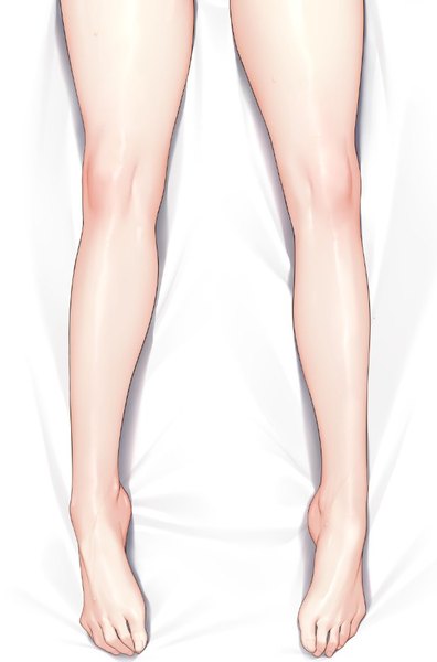 Anime-Bild 617x935 mit original mignon single tall image lying bare legs on back close-up head out of frame girl bedsheet toes