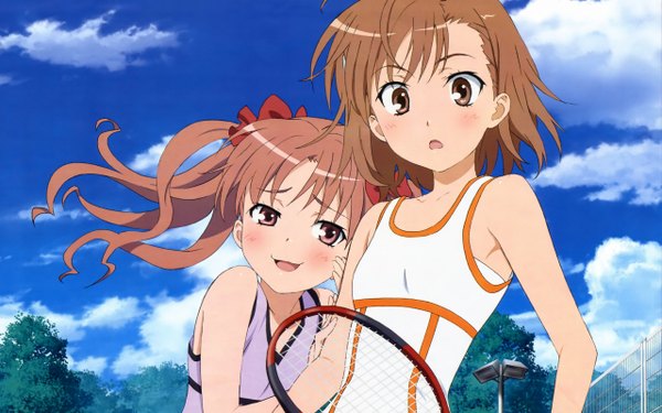 Anime picture 2560x1600 with to aru kagaku no railgun j.c. staff misaka mikoto shirai kuroko blush highres wide image multiple girls girl 2 girls
