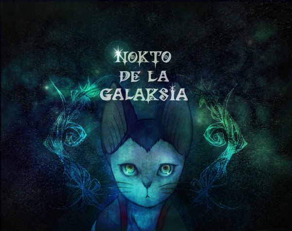 Anime picture 3246x2572 with night on the galactic railroad giovanni (ginga tetsudou no yoru) mmaru (pixiv) highres green eyes absurdres space star (stars) cat galaxy