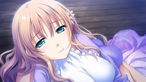 イラスト 1280x720 と アステリズム ぎん太 長髪 金髪 wide image 緑の目 game cg 女の子 ドレス