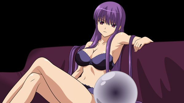 イラスト 2000x1125 と いちばんうしろの大魔王 fujiko etou 長髪 highres light erotic wide image 紫目 purple hair