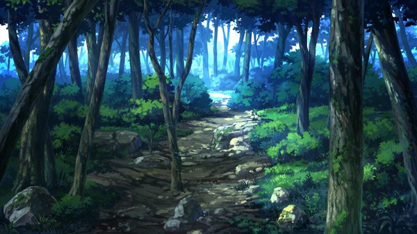 Anime picture 1820x1024 with hapymaher purple software highres wide image game cg no people nature plant (plants) tree (trees) forest