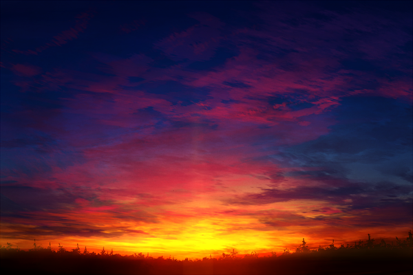 Аниме картинка 1320x880 с оригинальное изображение mks облако (облака) солнечный свет вечер закат без людей пейзаж природа растение (растения) дерево (деревья)