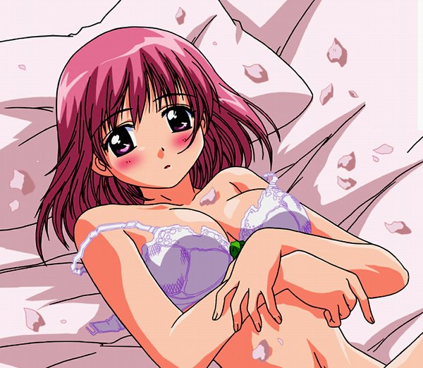 Anime picture 1171x1020 with mahoromatic blush light erotic bed tagme