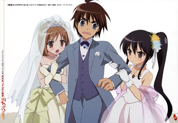 Anime picture 4045x2801 with shakugan no shana j.c. staff shana yoshida kazumi sakai yuuji highres wedding girl dress wedding dress