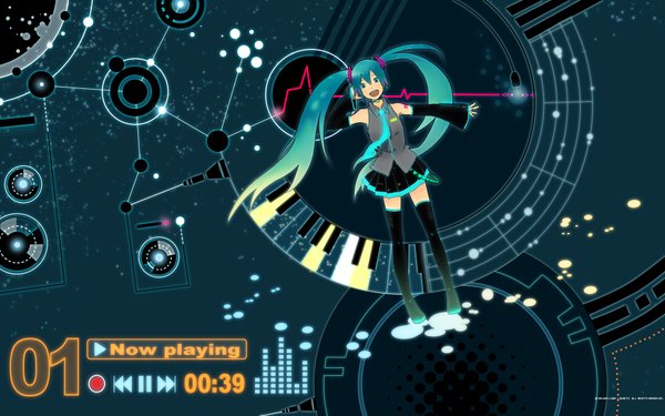 Anime picture 1920x1200 with vocaloid mikumix hatsune miku highres wide image girl