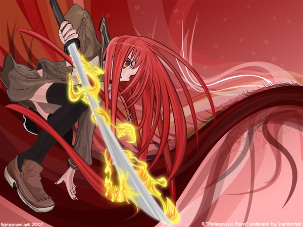 Anime picture 1600x1200 with shakugan no shana j.c. staff shana tagme