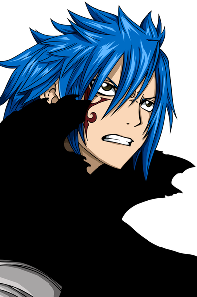 Anime picture 1024x1544 with fairy tail mystogan leosanze single tall image short hair blue hair grey eyes tattoo grin coloring transparent background boy choker