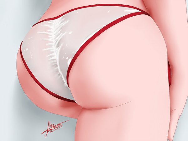 Anime picture 1280x960 with original angel211283 single light erotic signed ass wet close-up body blush pov ass wet panties girl underwear panties