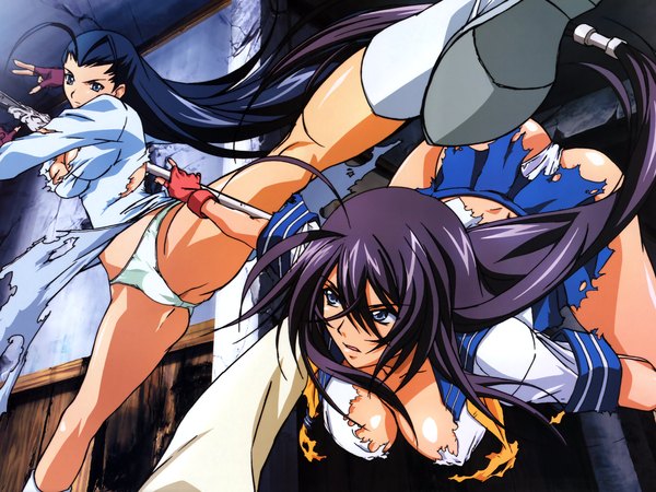 Anime-Bild 1600x1200 mit ikkitousen kanu unchou kakouen myousai light erotic weapon naginata