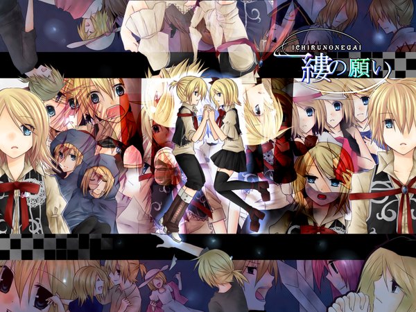 Anime picture 2000x1500 with vocaloid kagamine rin kagamine len highres girl thighhighs hyuuga (artis)