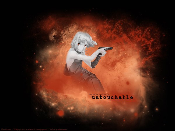 Anime picture 1600x1200 with canaan type-moon canaan (character) gun pistol
