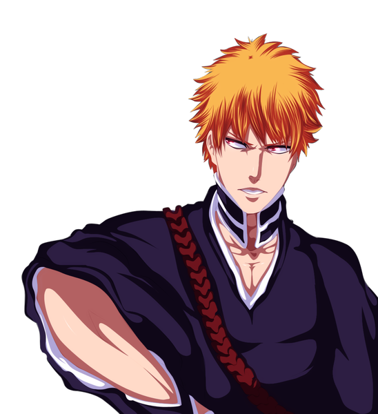 Anime picture 1049x1148 with bleach studio pierrot kurosaki ichigo igeerr single tall image short hair japanese clothes pink eyes orange hair coloring transparent background boy kimono