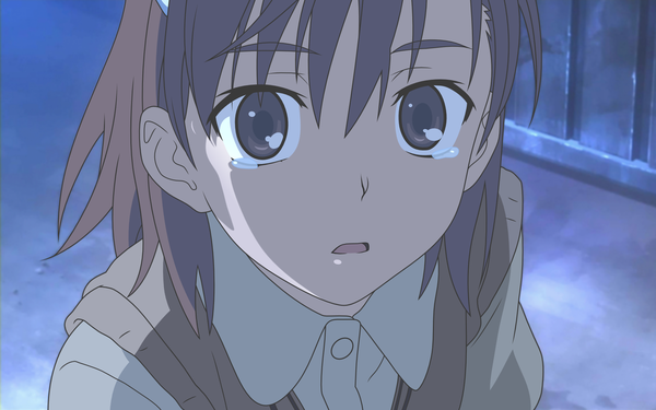 Anime picture 1920x1200 with to aru majutsu no index j.c. staff misaka mikoto single highres wide image tears close-up vector girl