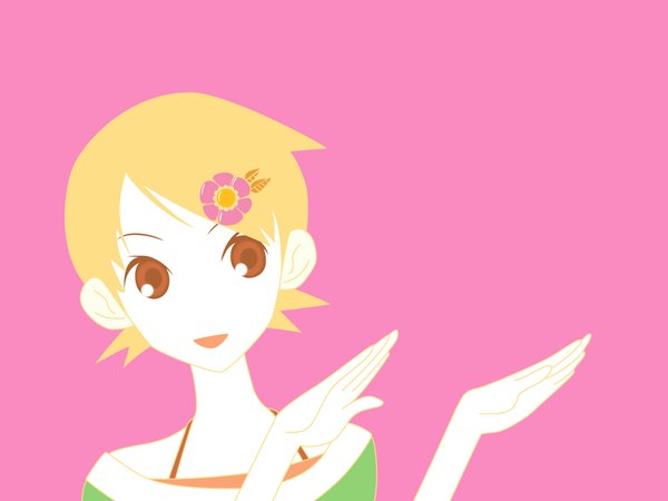 Anime picture 1024x768 with sayonara zetsubou sensei shaft (studio) fuura kafuka pink background tagme