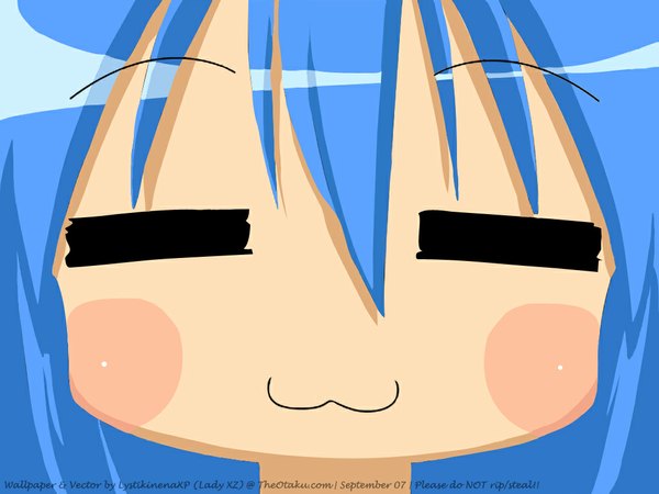 Anime picture 1024x768 with lucky star kyoto animation izumi konata signed close-up vector :3 girl