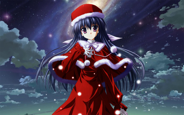Anime picture 1920x1200 with ef ef a tale of memories ef a fairy tale of the two shaft (studio) amamiya yuuko nanao naru highres wide image christmas