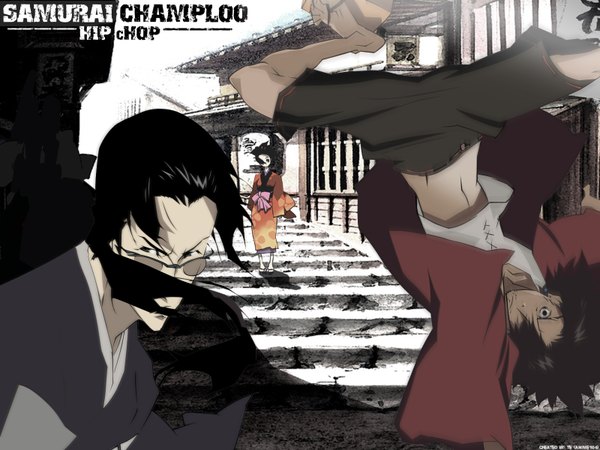 Anime picture 1600x1200 with samurai champloo mugen (samurai champloo) jinnosuke fuu (samurai champloo) boy glasses