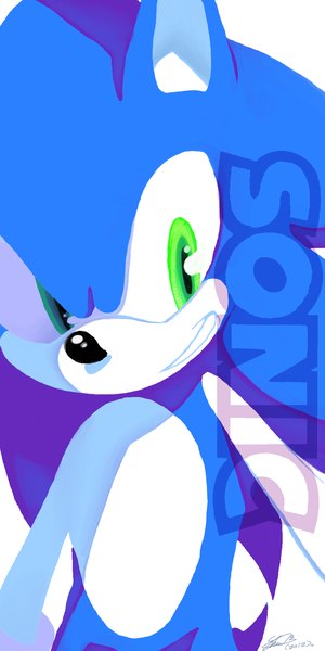 Anime picture 1000x2000 with sonic (series) sonic the hedgehog tall image smile green eyes animal ears blue hair smirk furry