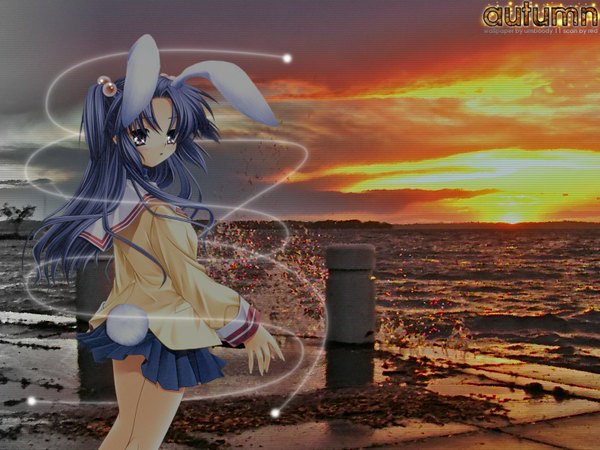 Anime picture 1600x1200 with clannad key (studio) ichinose kotomi two side up bunny girl girl