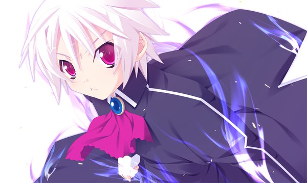 Anime picture 1024x614 with twinkle crusaders tagme (character) single looking at viewer short hair wide image game cg white hair pink eyes girl dress