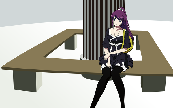 Anime picture 2560x1600 with bakemonogatari shaft (studio) monogatari (series) senjougahara hitagi highres wide image