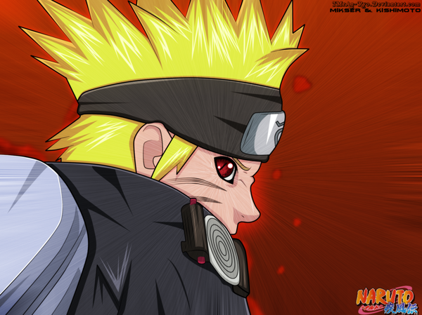 Anime picture 1805x1353 with naruto studio pierrot naruto (series) uzumaki naruto gold-mk single highres short hair simple background blonde hair red eyes profile looking back inscription coloring facial mark red background whisker markings angry jinchuriki