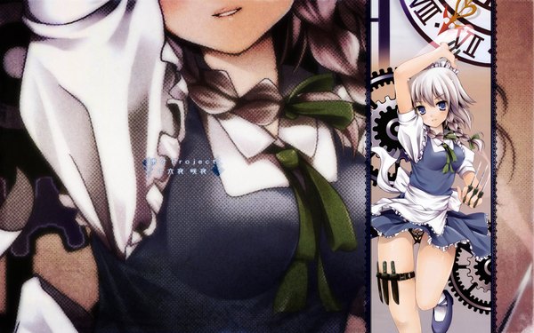 Anime picture 1920x1200 with touhou izayoi sakuya highres light erotic wide image zoom layer girl underwear panties