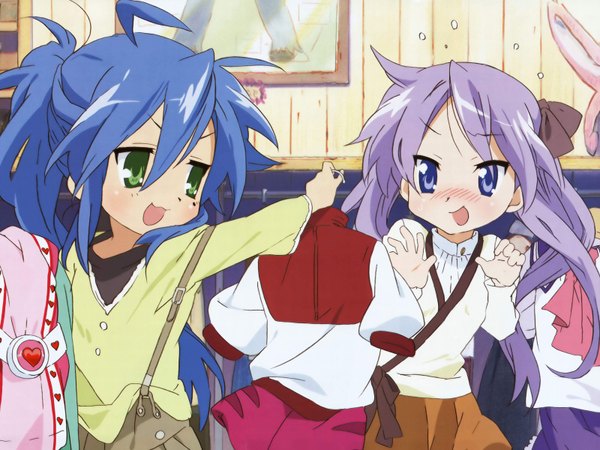Anime picture 3200x2400 with lucky star kyoto animation izumi konata hiiragi kagami highres girl