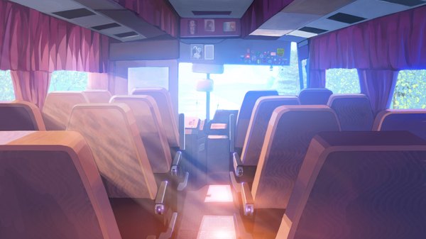 Anime picture 1920x1080 with everlasting summer iichan eroge arsenixc vvcephei highres wide image game cg sunlight wallpaper no people collaboration ground vehicle bus