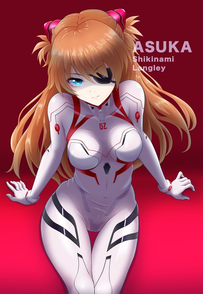 Anime picture 2037x2953 with neon genesis evangelion rebuild of evangelion evangelion: 3.0+1.0 thrice upon a time gainax soryu asuka langley shikinami asuka langley eva 16-gouki single long hair tall image looking at viewer fringe highres breasts blue eyes smile hair between eyes sitting head tilt from above