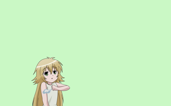 Anime picture 1600x1000 with sekirei kusano wide image green background