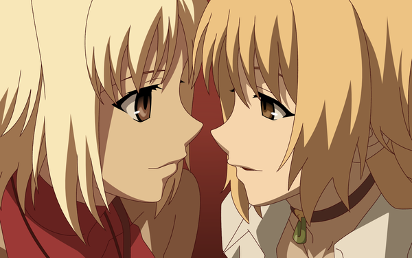 Anime picture 1920x1200 with canaan type-moon oosawa maria highres short hair blonde hair wide image brown eyes close-up vector natsume (canaan)