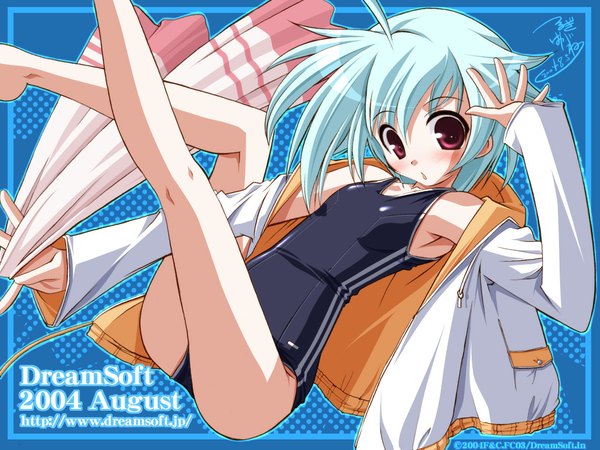 Anime picture 1024x768 with dreamsoft tsurugi hagane light erotic swimsuit tagme
