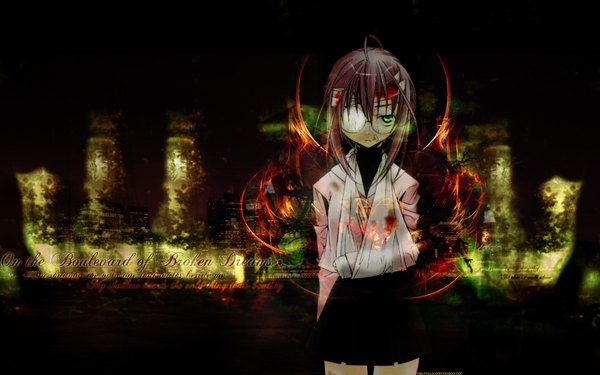 Anime picture 1680x1050 with zombie loan kita michiru wide image dark background