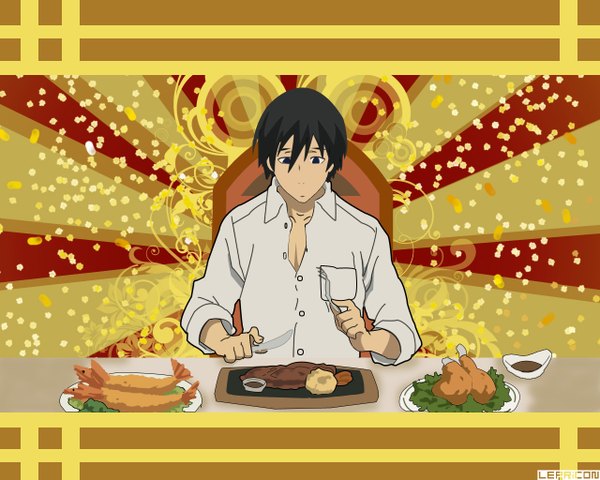 Anime picture 1280x1024 with darker than black studio bones hei (darker than black) food knife